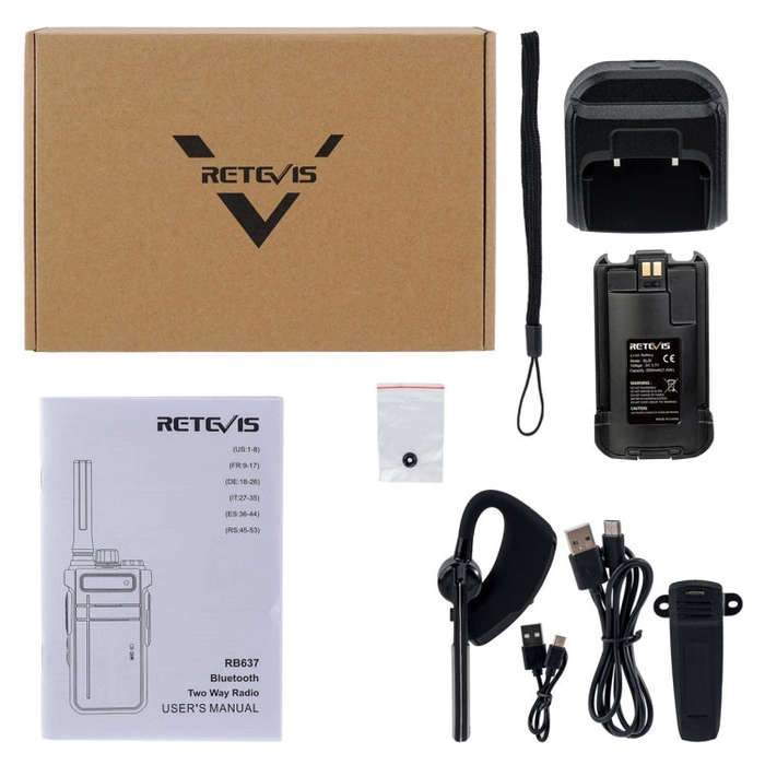 RETEVIS RB637 EU Frequency PMR446 16CHS License-free Two Way Radio Handheld Bluetooth Walkie Talk...