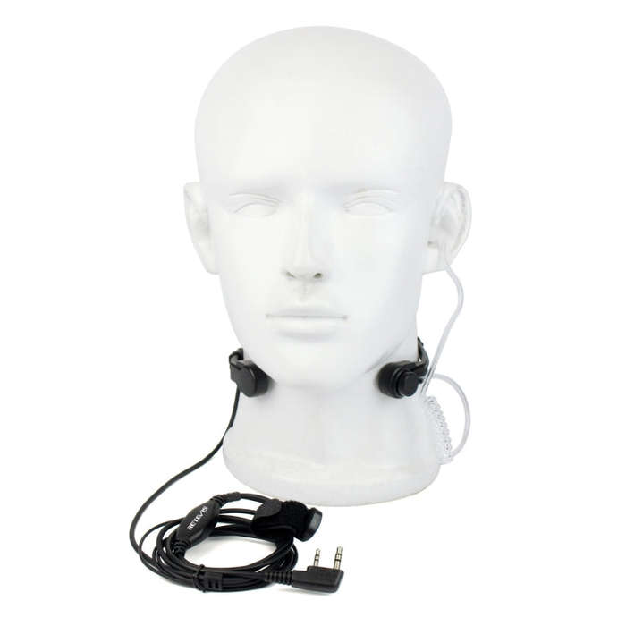 RETEVIS K-001 2 Pin Retractable Throat Covert Acoustic Tube Earphone Microphone for H-777/RT-5R