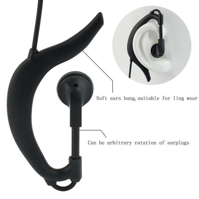 RETEVIS R-111 M Head 2 Pin PTT Adjustable Volume Earphone Microphone for Motorola GP68/GP88/GP300...
