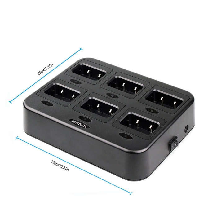 RETEVIS RTC21 Multi-function Six-Way Walkie Talkie Charger for Retevis RT21/RT24, EU Plug