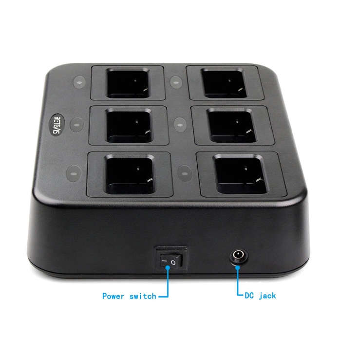 RETEVIS RTC21 Multi-function Six-Way Walkie Talkie Charger for Retevis RT21/RT24, EU Plug