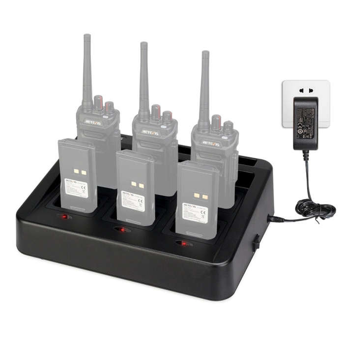 RETEVIS RTC48 Multi-function Interchangeable Slots Six-Way Walkie Talkie Charger for Retevis RT48...