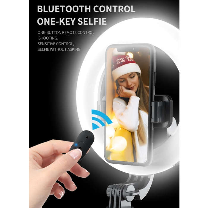 Q07 6 Inch Ring Light Portable Bluetooth Selfie Stick Tripod