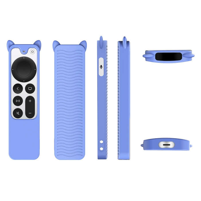 Cat Ears Shape Silicone Protective Case Cover For Apple TV 4K 4th Siri Remote Controller(Luminous...