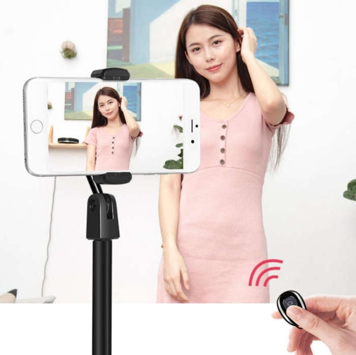 Desktop Stand Mobile Phone Tablet Live Broadcast Stand Telescopic Disc Stand(Pink)