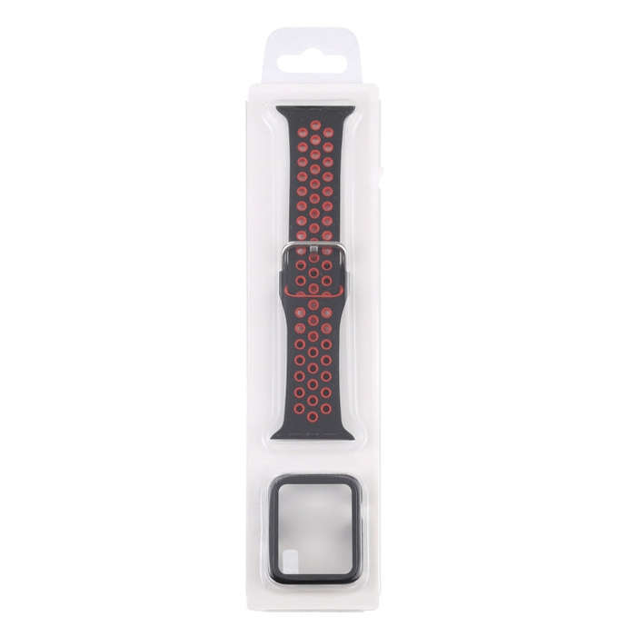 Silicone Watch Band + Protective Case with Screen Protector Set For Apple Watch Series 3 & 2 & 1 ...