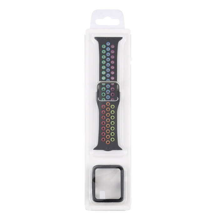 Silicone Watch Band + Protective Case with Screen Protector Set For Apple Watch Series 6 & SE & 5...