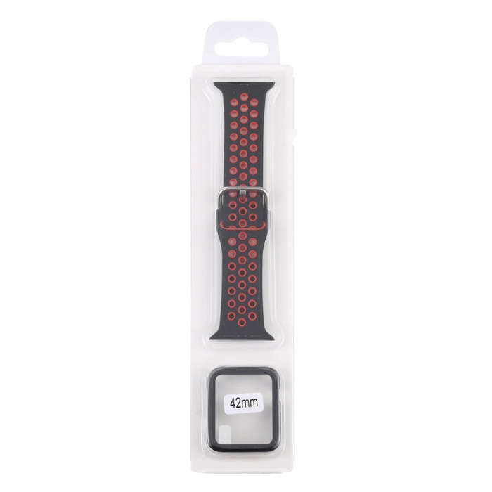 Silicone Watch Band + Protective Case with Screen Protector Set For Apple Watch Series 3 & 2 & 1 ...
