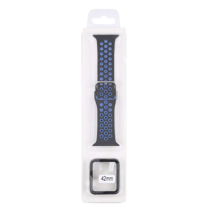 Silicone Watch Band + Protective Case with Screen Protector Set For Apple Watch Series 3 & 2 & 1 ...