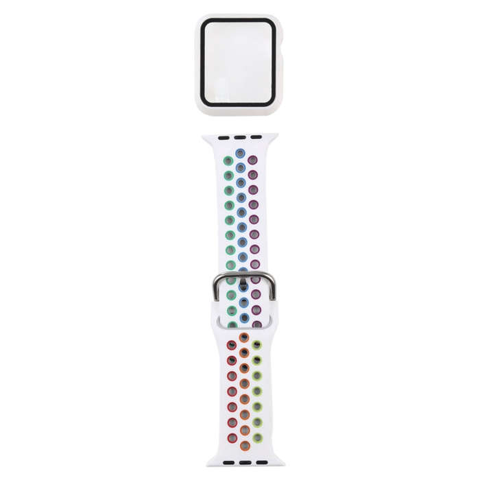 Silicone Watch Band + Protective Case with Screen Protector Set For Apple Watch Series 3 & 2 & 1 ...