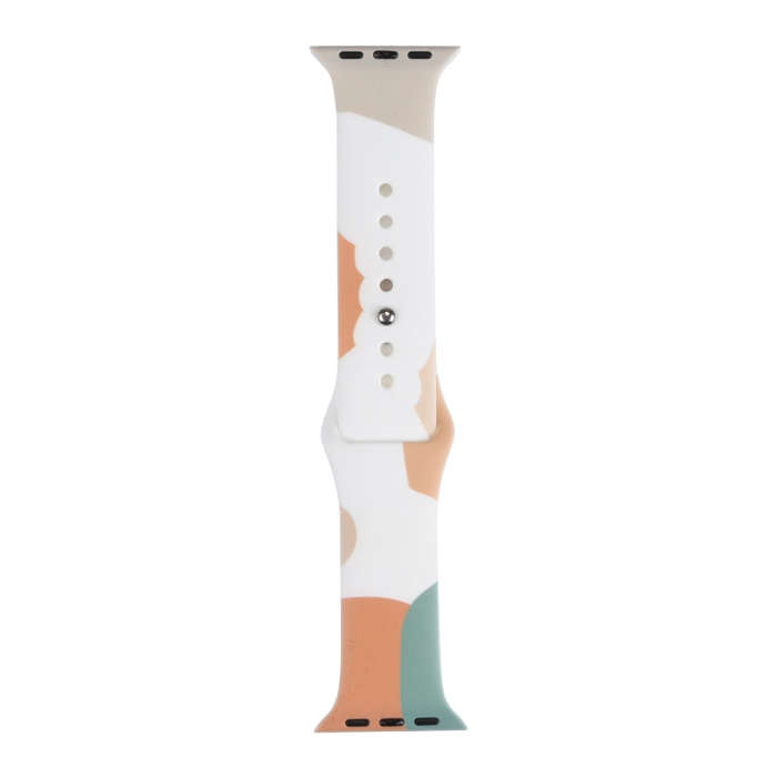 Morandi Series Contrast Color Silicone Watch Band For Apple Watch Series 9&8&7 41mm / SE 3&SE 2&6...