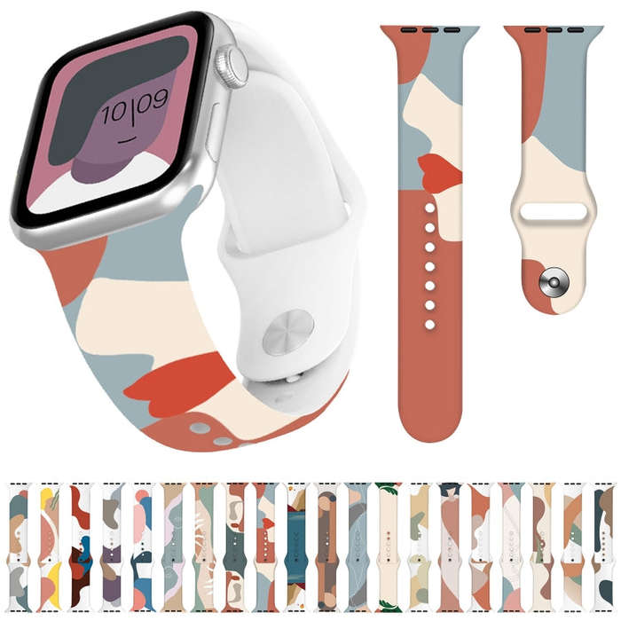Morandi Series Contrast Color Silicone Watch Band For Apple Watch Ultra 49mm&Watch Ultra 2 49mm /...