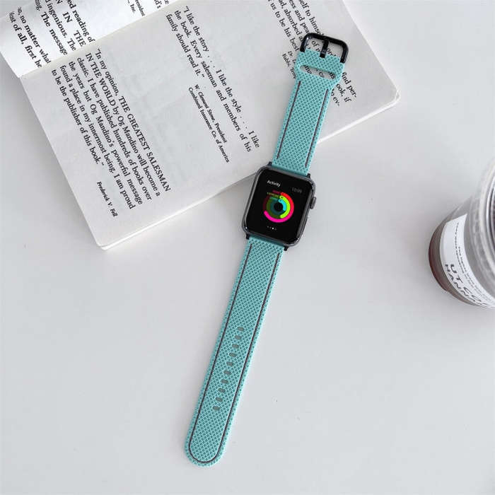 Honeycomb Hole Sewing Silicone Watch Band For Apple Watch Ultra 49mm&Watch Ultra 2 49mm / Series ...
