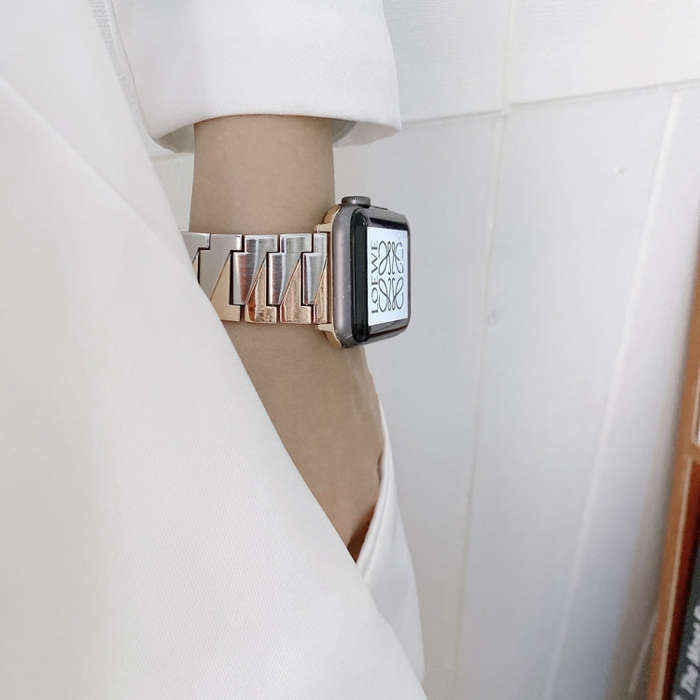 Lightning Shape Stainless Steel Watch Band For Apple Watch Ultra 49mm&Watch Ultra 2 49mm / Series...