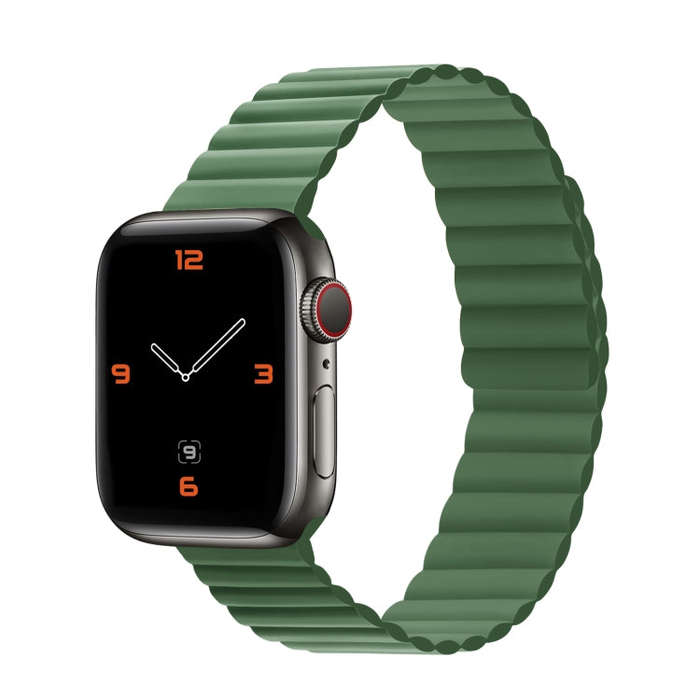 Silicone Magnetic Integrated Short Strap Watch Band For Apple Watch Series 9&8&7 41mm / SE 3&SE 2...