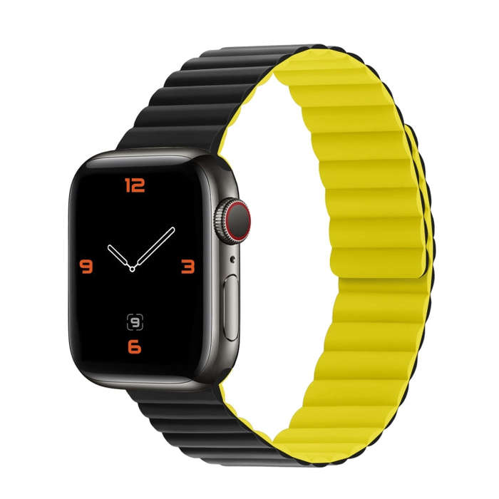 Silicone Magnetic Integrated Short Strap Watch Band For Apple Watch Series 8&7 45mm / SE 2&6&SE&5...