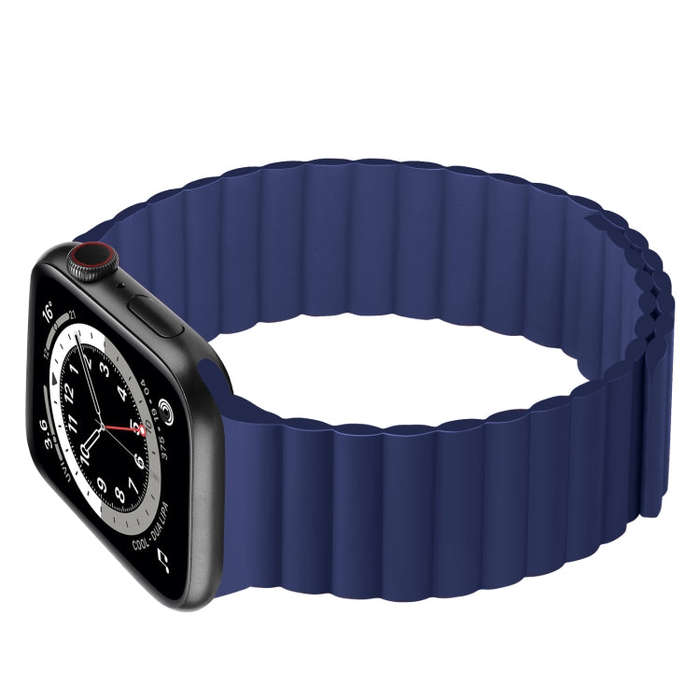 Silicone Magnetic Integrated Short Strap Watch Band For Apple Watch Series 8&7 45mm / SE 2&6&SE&5...