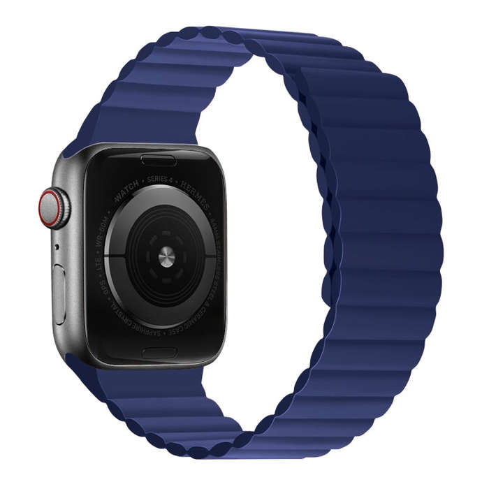 Silicone Magnetic Integrated Long Strap Watch Band For Apple Watch Series 8&7 45mm / SE 2&6&SE&5&...
