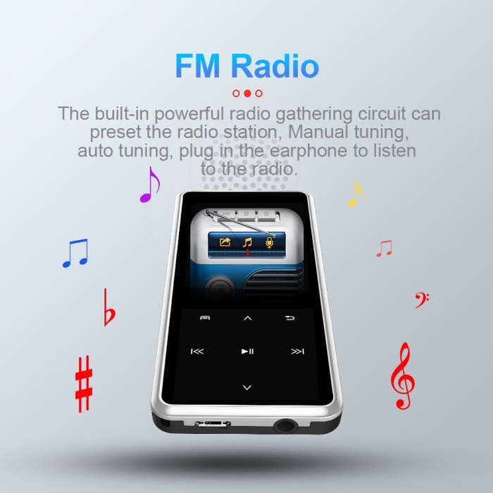 M12 Multifunctional Portable Bluetooth Player, Capacity:8GB(Silver)