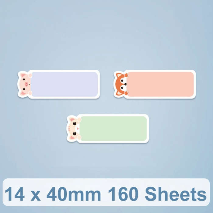 14 x 40mm 160 Sheets Thermal Printing Label Paper For NiiMbot D101 / D11(Cute Animals)