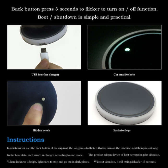 2 PCS Car Constellation Series AcrylicColorful USB Charger Water Cup Groove LED Atmosphere Light(...