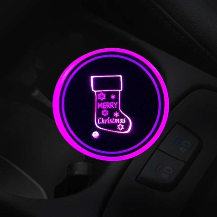 Car AcrylicColorful USB Charger Water Cup Groove LED Atmosphere Light(Socks)