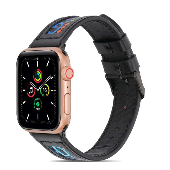 Genuine Leather + GD Knitting Watch Band for Apple Watch Ultra 49mm&Watch Ultra 2 49mm / Series 9...