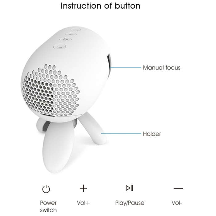 YG220 Same Screen Version Children Projector Mini LED Portable Home Speaker Projector, Plug Type:...