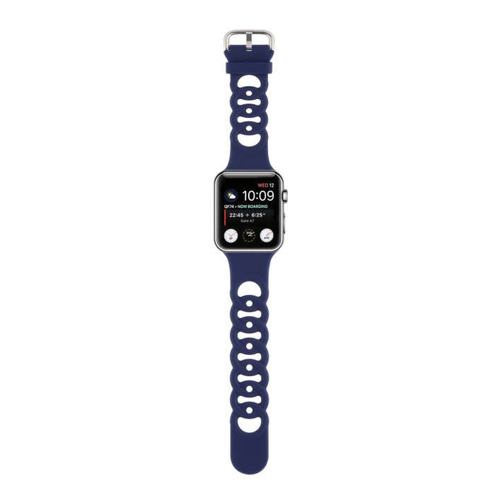 Hollow Out Silicone Watch Band For Apple Watch Series 9&8&7 41mm / SE 3&SE 2&6&SE&5&4 40mm / 3&2&...