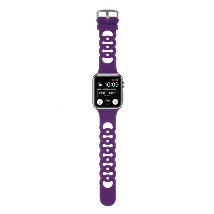 Hollow Out Silicone Watch Band For Apple Watch Series 9&8&7 41mm / SE 3&SE 2&6&SE&5&4 40mm / 3&2&...