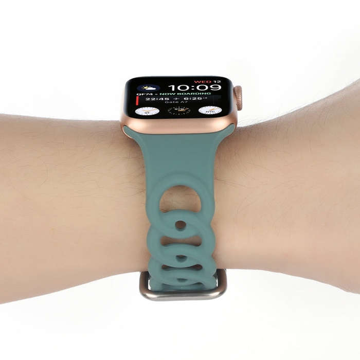 Hollow Out Silicone Watch Band For Apple Watch Ultra 49mm&Watch Ultra 2 49mm / Series 9&8&7 45mm ...