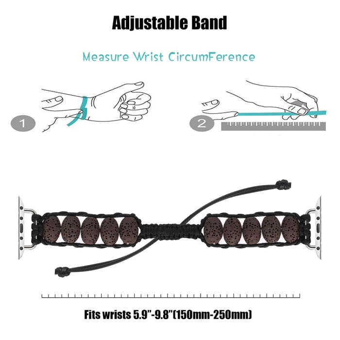 Volcanic Stone Watch Band For Apple Watch Series 9&8&7 41mm / SE 3&SE 2&6&SE&5&4 40mm / 3&2&1 38m...