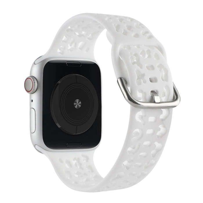 Hollow Out Silicone Watch Band For Apple Watch Series 9&8&7 41mm / SE 3&SE 2&6&SE&5&4 40mm / 3&2&...