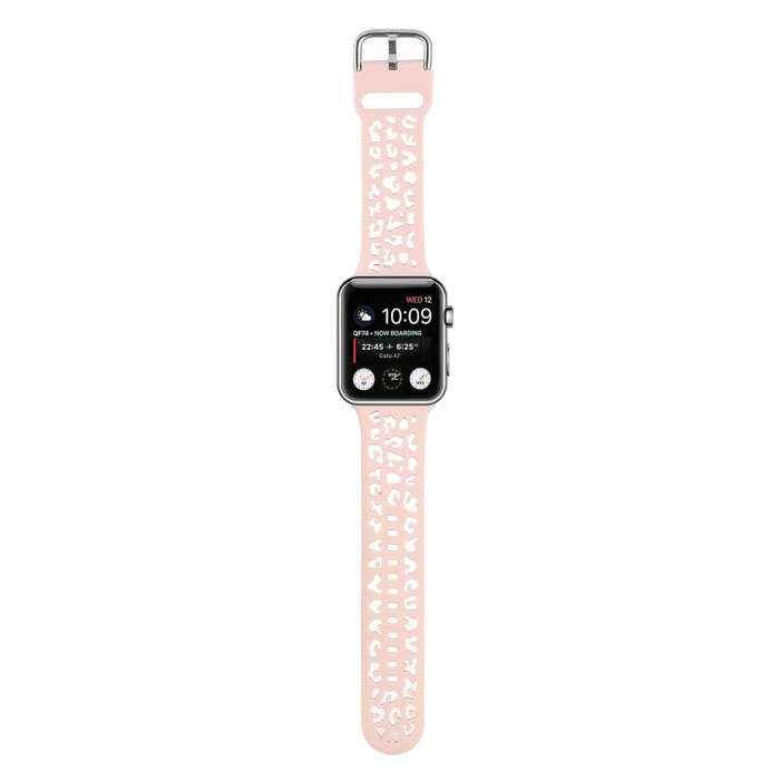 Hollow Out Silicone Watch Band For Apple Watch Series 9&8&7 41mm / SE 3&SE 2&6&SE&5&4 40mm / 3&2&...