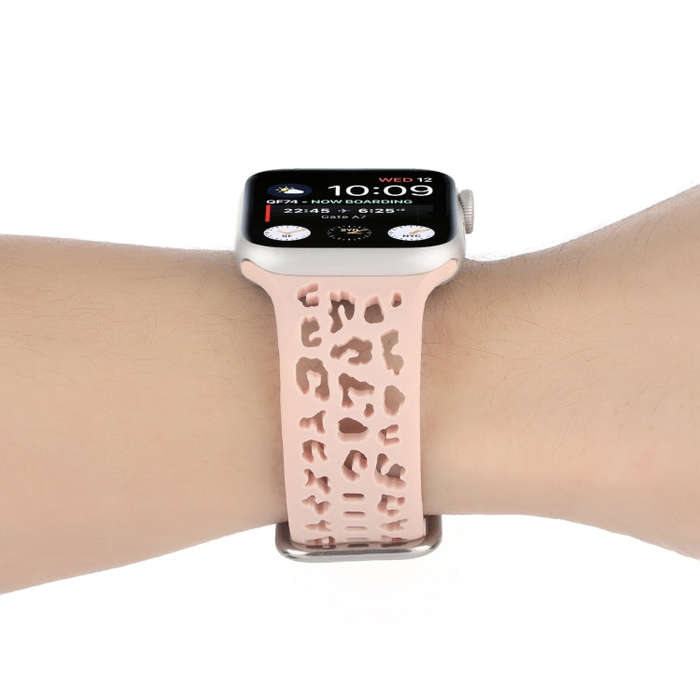 Hollow Out Silicone Watch Band For Apple Watch Series 9&8&7 41mm / SE 3&SE 2&6&SE&5&4 40mm / 3&2&...