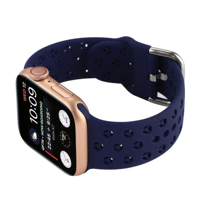 Hollow Out Silicone Watch Band For Apple Watch Series 9&8&7 41mm / SE 3&SE 2&6&SE&5&4 40mm / 3&2&...