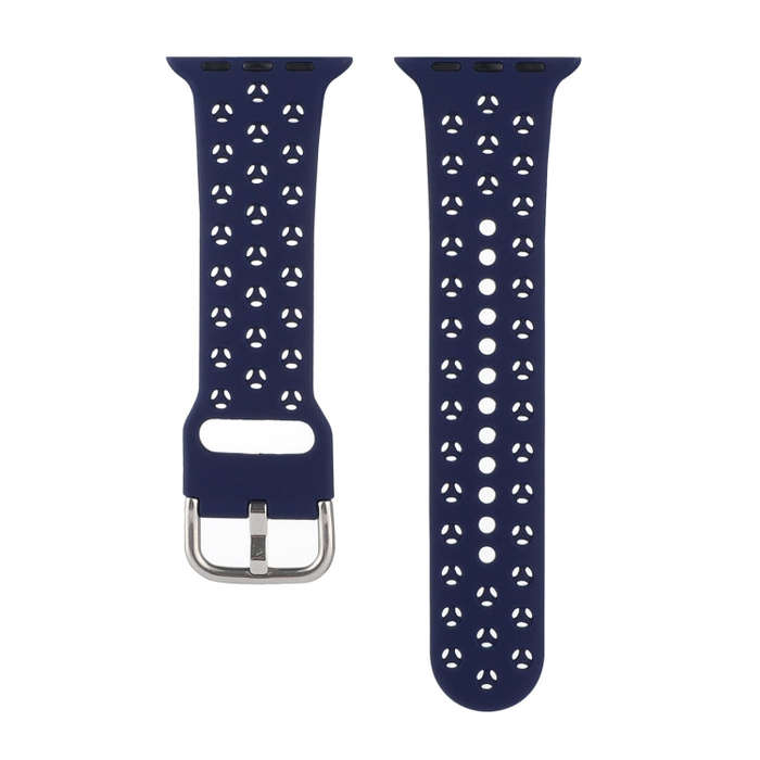 Hollow Out Silicone Watch Band For Apple Watch Series 9&8&7 41mm / SE 3&SE 2&6&SE&5&4 40mm / 3&2&...