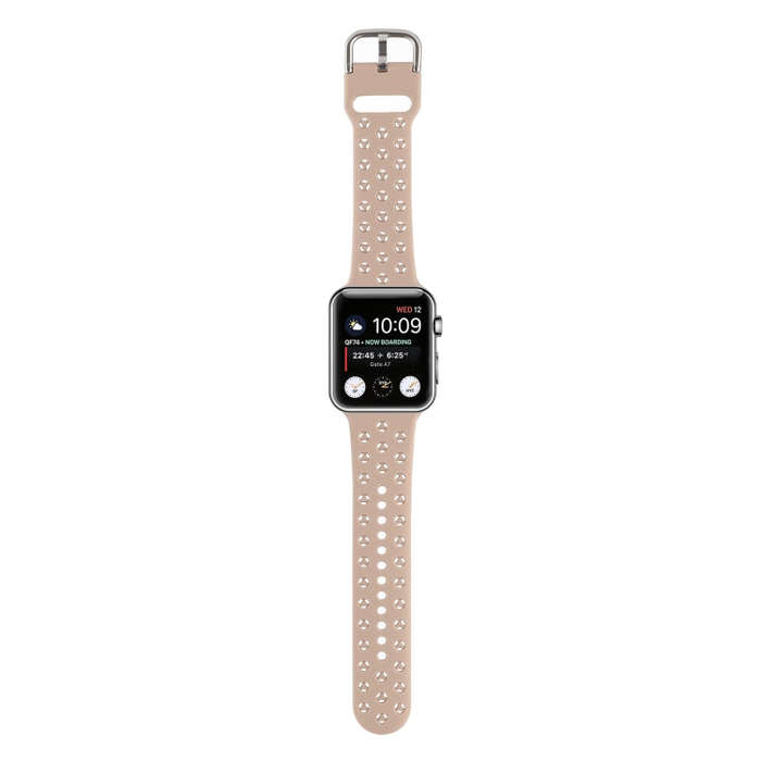Hollow Out Silicone Watch Band For Apple Watch Series 9&8&7 41mm / SE 3&SE 2&6&SE&5&4 40mm / 3&2&...