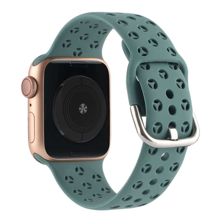 Hollow Out Silicone Watch Band For Apple Watch Series 9&8&7 41mm / SE 3&SE 2&6&SE&5&4 40mm / 3&2&...
