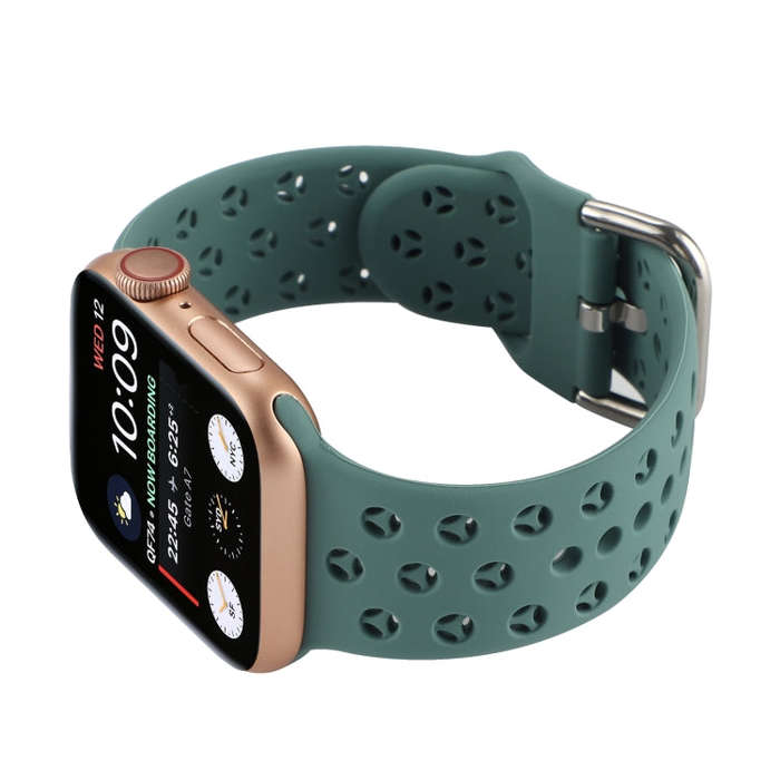 Hollow Out Silicone Watch Band For Apple Watch Series 9&8&7 41mm / SE 3&SE 2&6&SE&5&4 40mm / 3&2&...