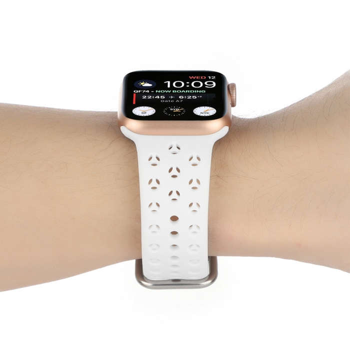 Hollow Out Silicone Watch Band For Apple Watch Ultra 49mm&Watch Ultra 2 49mm / Series 9&8&7 45mm ...