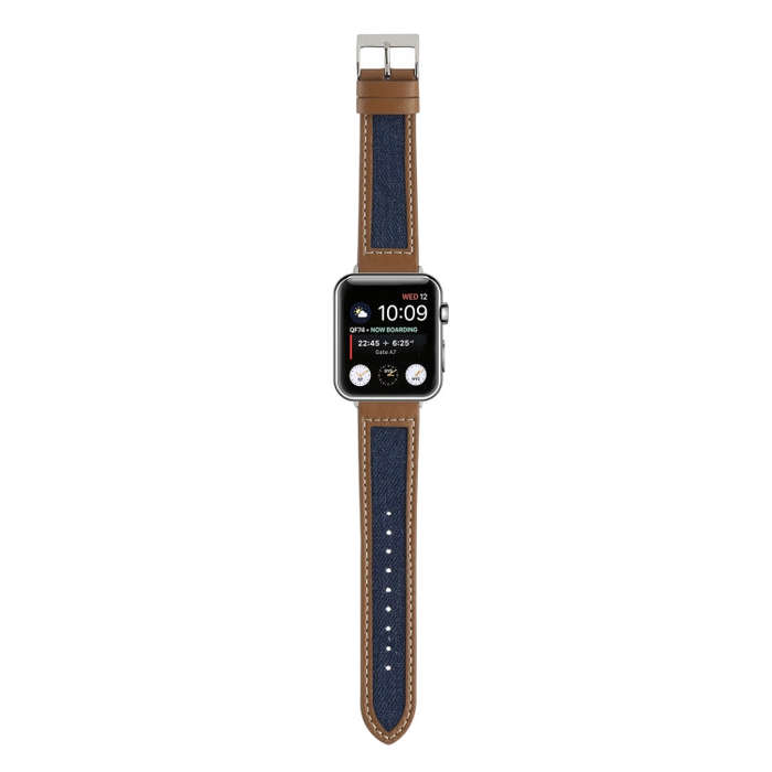 Canvas Leather Watch Band For Apple Watch Ultra 49mm&Watch Ultra 2 49mm / Series 9&8&7 45mm / SE ...