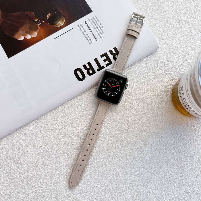 Leather Watch Band For Apple Watch Ultra 49mm&Watch Ultra 2 49mm / Series 9&8&7 45mm / SE 3&SE 2&...