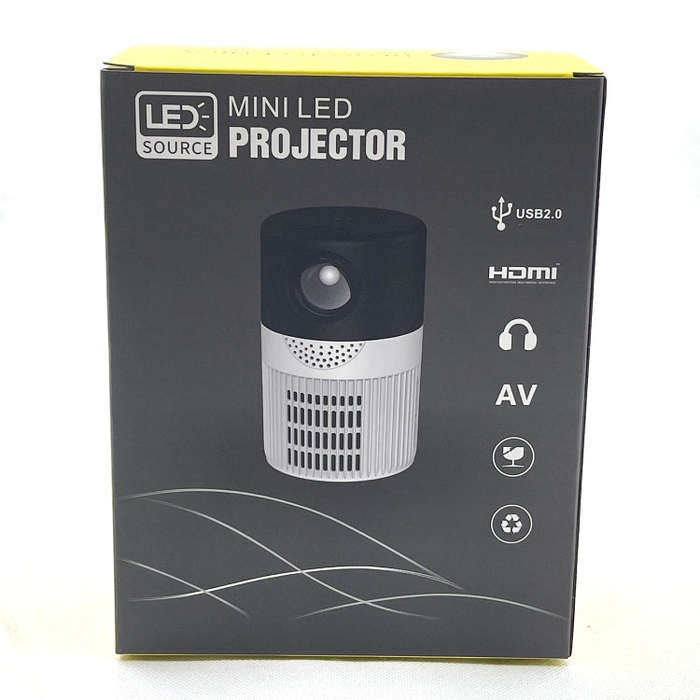 T400 100 inch Screen 3000 Lumens LED Mini Projector, Plug Type:US Plug(Black White)