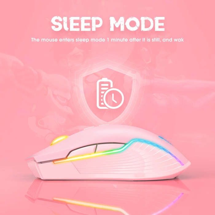 ONIKUMA CW905 2.4G RGB Lighting Wireless Mouse(Pink)