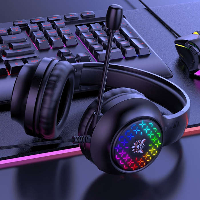 ONIKUMA X7 Pro USB + 3.5mm RGB Lighting Gaming Wired Headset(Black)