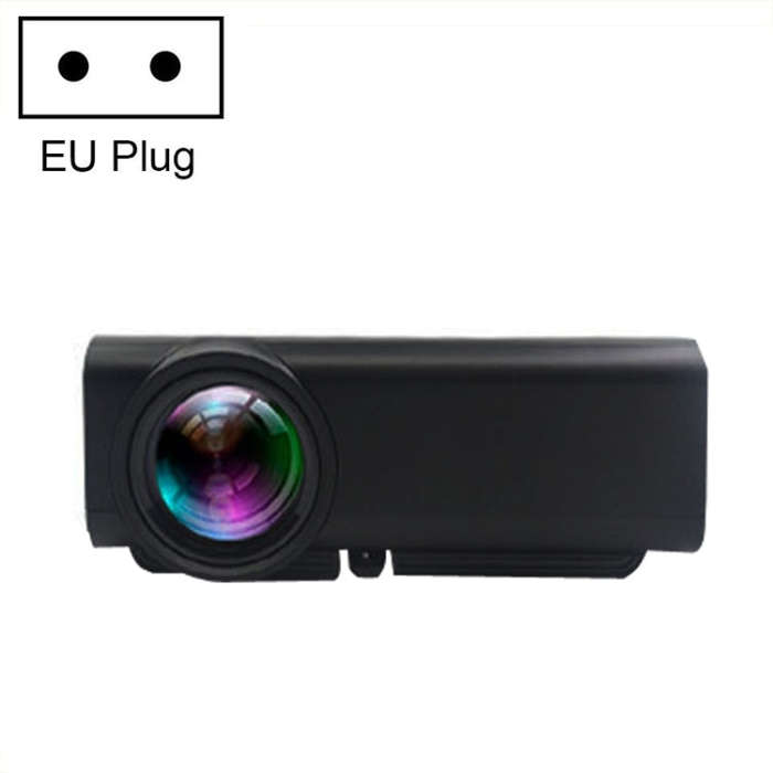 YG530 LED Small 1080P Wireless Screen Mirroring Projector, Power Plug:EU Plug(Black)