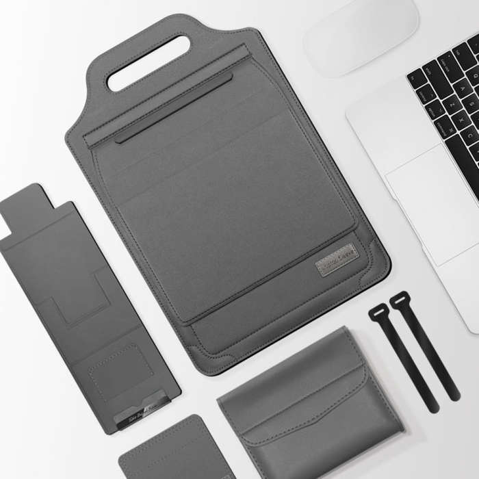 13 inch Multifunctional Mouse Pad Stand Handheld Laptop Bag(Grey)