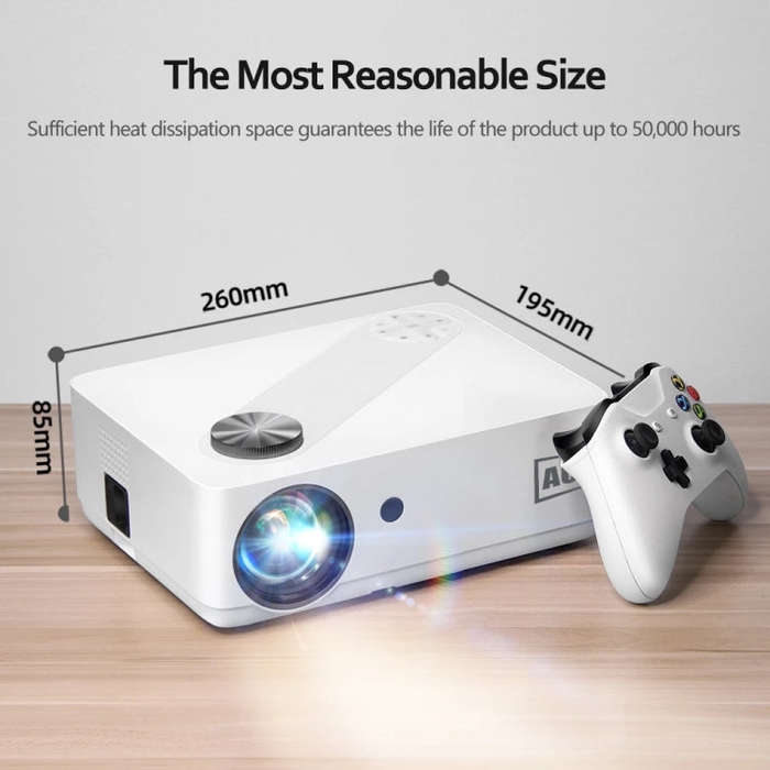 AUN AKEY8 1920x1080 6000 Lumens Portable Home Theater LED HD Digital Projector, Basic Version, EU...