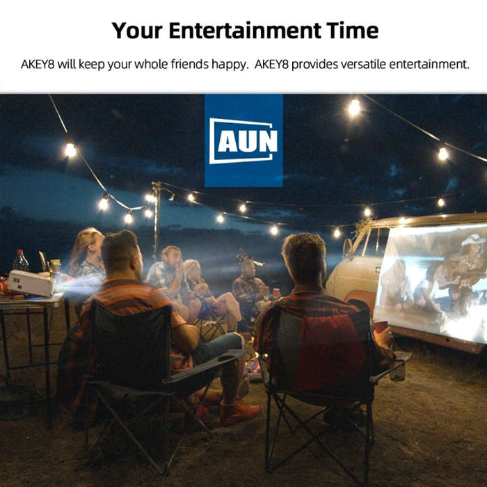AUN AKEY8 1920x1080 6000 Lumens Portable Home Theater LED HD Digital Projector, Basic Version, EU...
